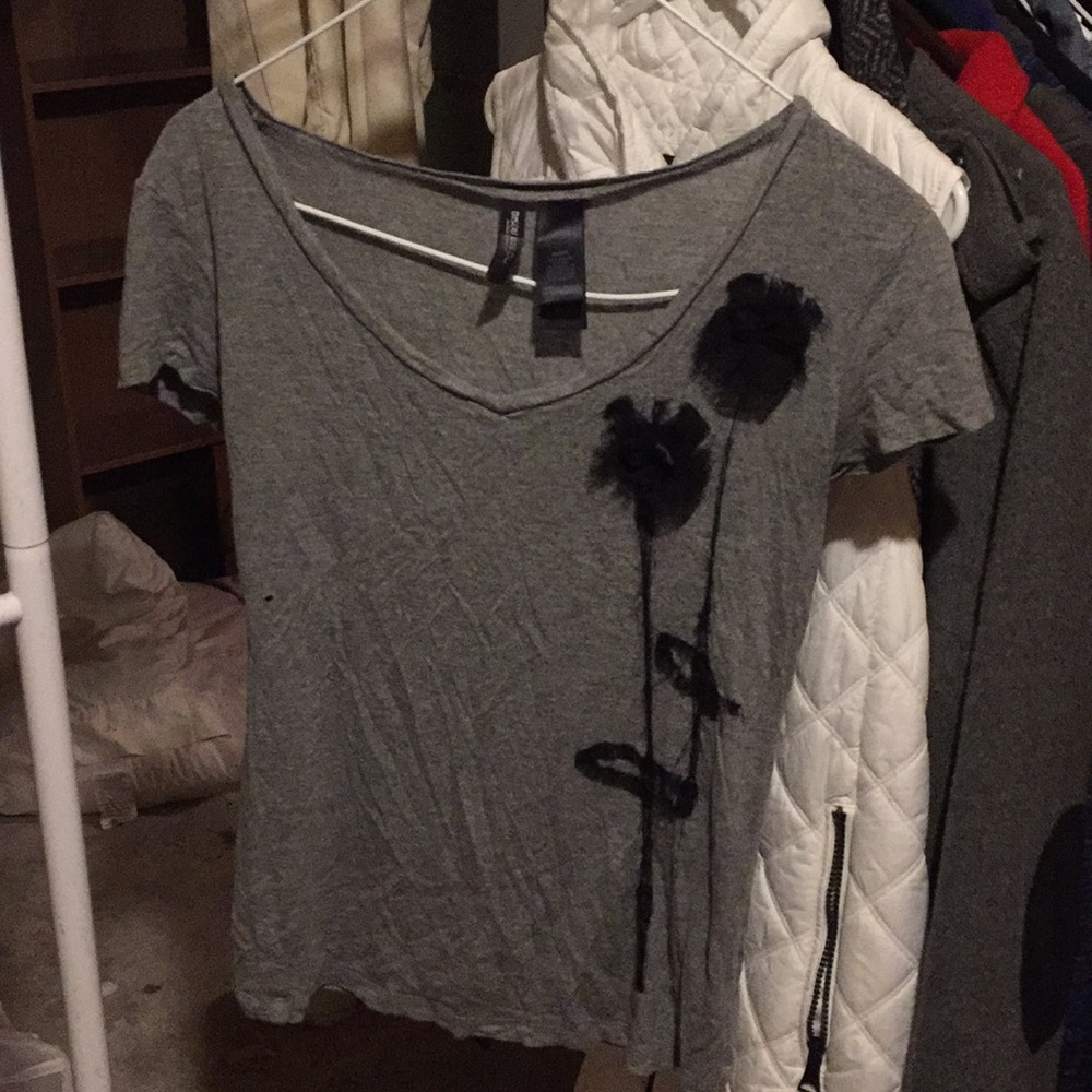 Gray with black flower accents